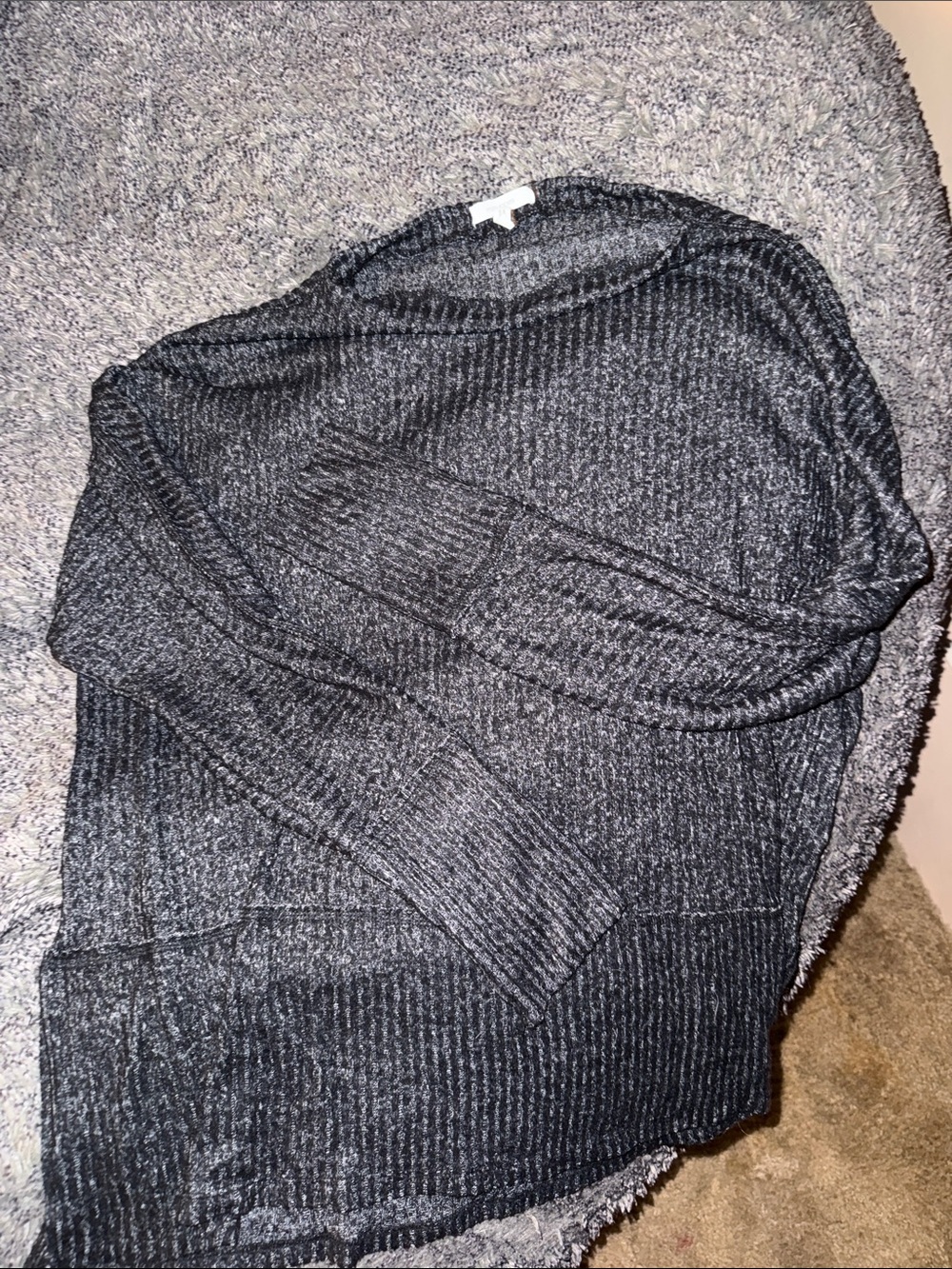 Maurices Charcoal Ribbed Crewneck Sweater